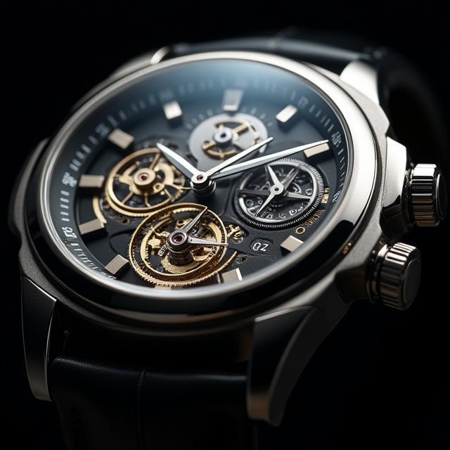Mechanical watch showing intricate gears